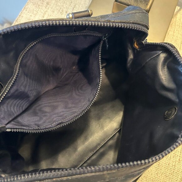 Vintage Celine Macadam Navy Canvas Boston Bag RARE - Picture 6 of 10